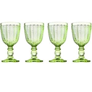 Twill Green White Wine, Set of 4